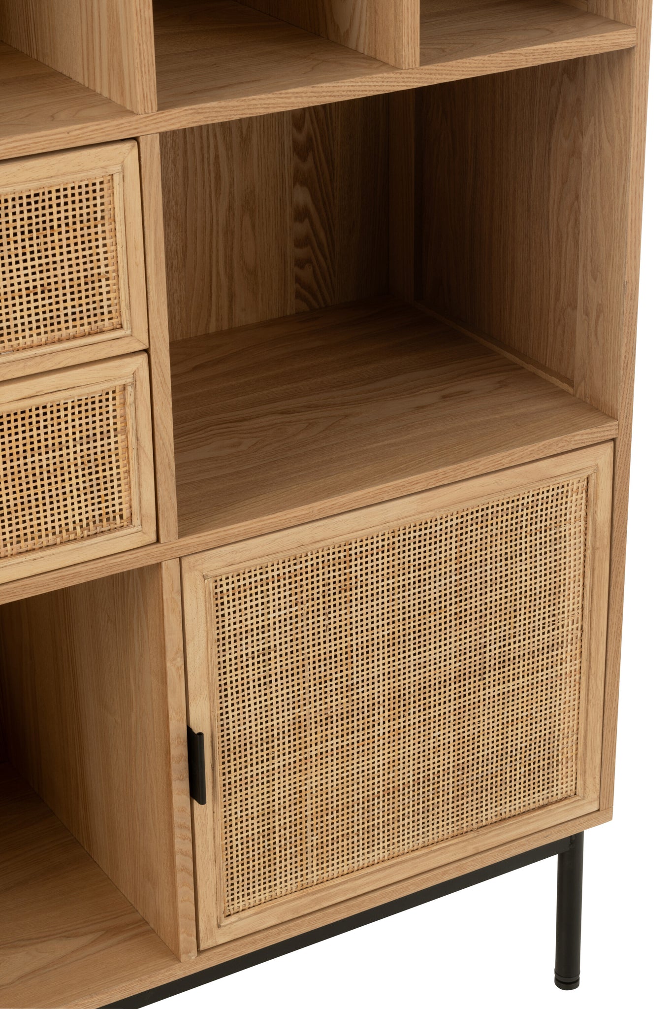 Closet Compartments Mdf/Metal Natural/Black