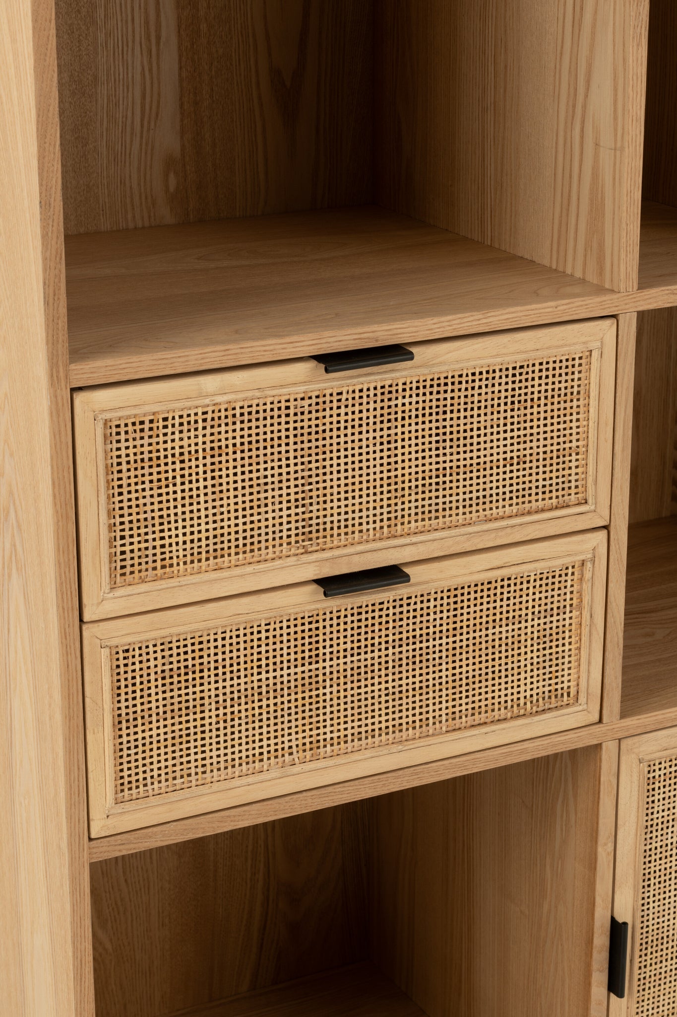 Closet Compartments Mdf/Metal Natural/Black