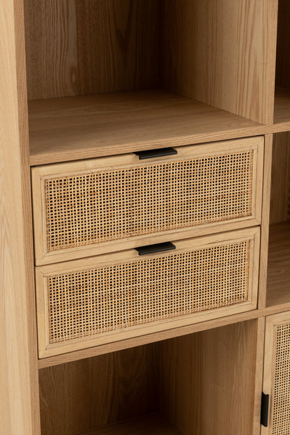 Closet Compartments Mdf/Metal Natural/Black