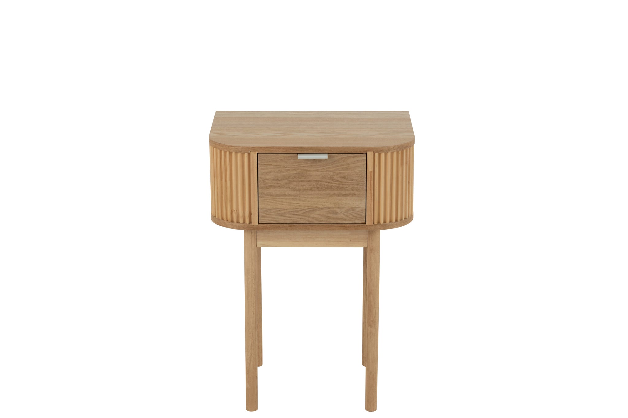 Night Table Rounded Mdf/Pine Wood Natural