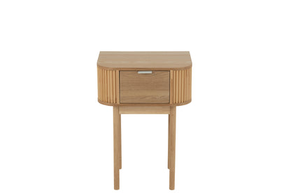 Night Table Rounded Mdf/Pine Wood Natural