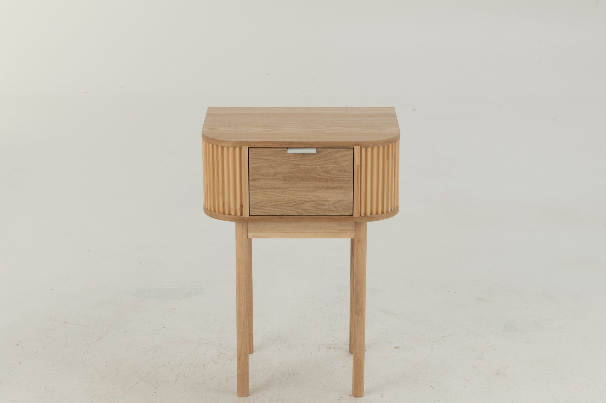 Night Table Rounded Mdf/Pine Wood Natural