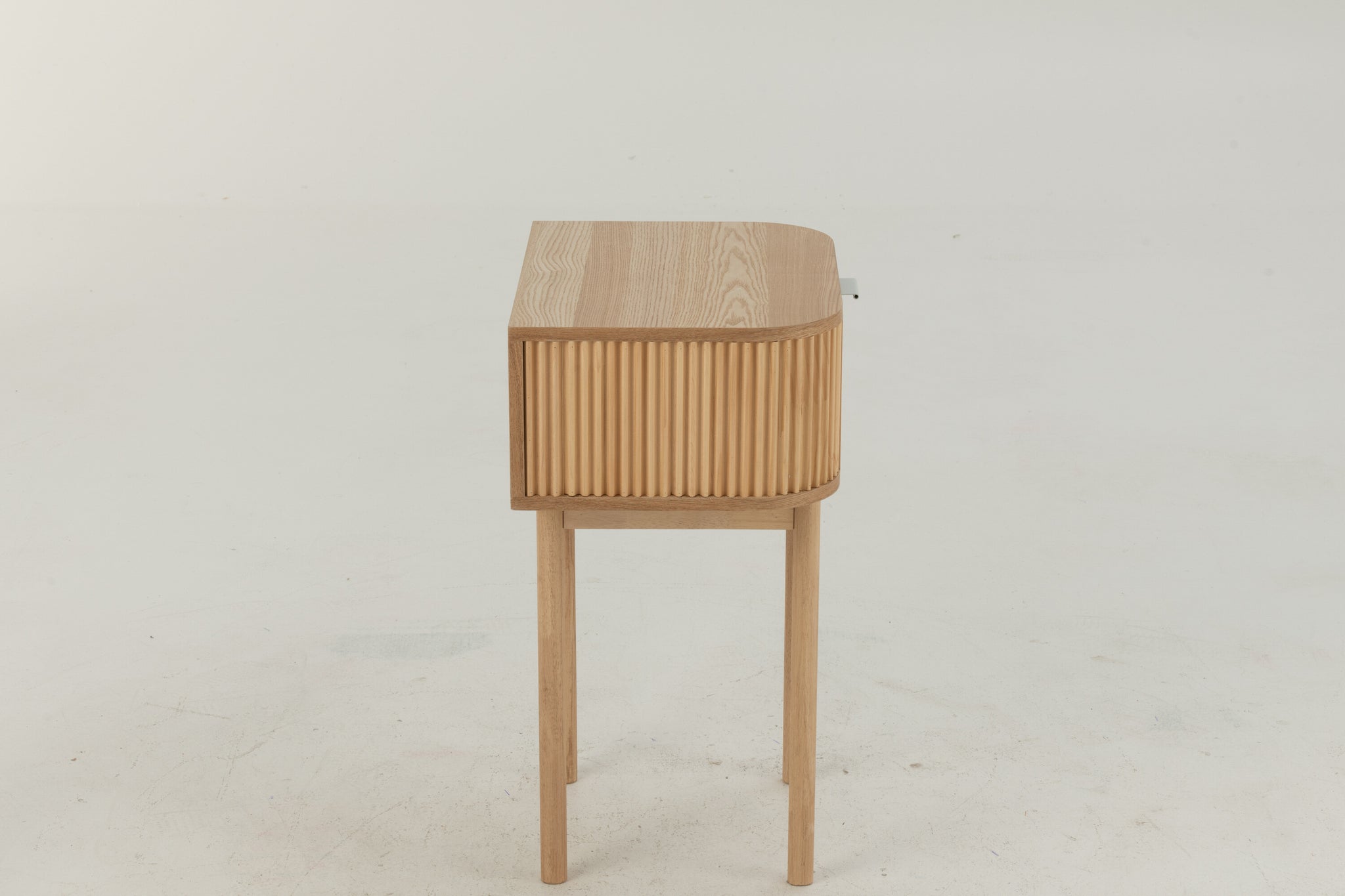 Night Table Rounded Mdf/Pine Wood Natural