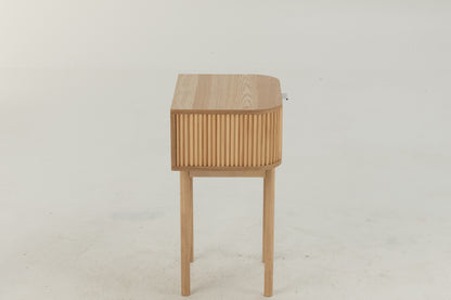 Night Table Rounded Mdf/Pine Wood Natural