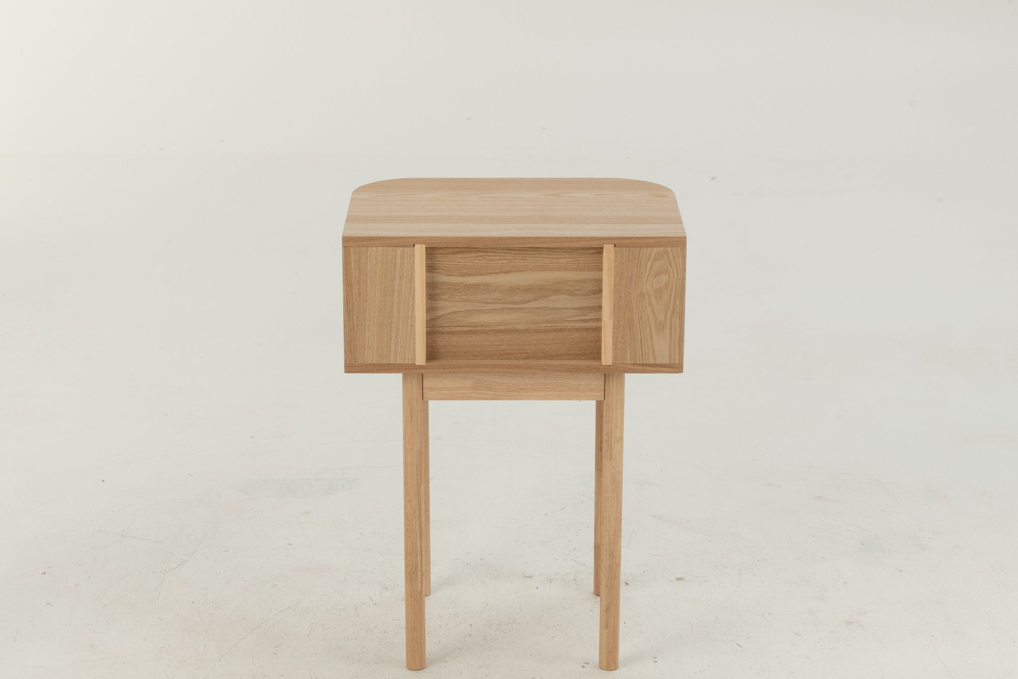 Night Table Rounded Mdf/Pine Wood Natural
