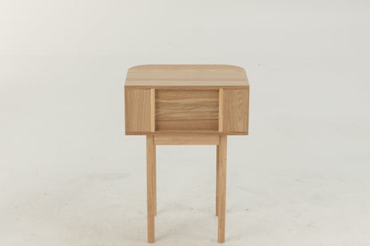 Night Table Rounded Mdf/Pine Wood Natural
