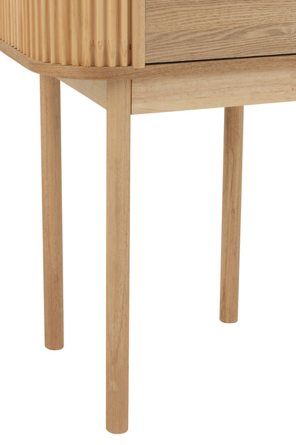 Night Table Rounded Mdf/Pine Wood Natural