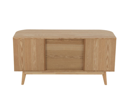 Cabinet Rounded Mdf/Pine Wood Natural Small