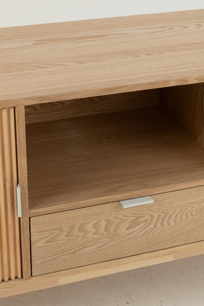 Cabinet Rounded Mdf/Pine Wood Natural Small