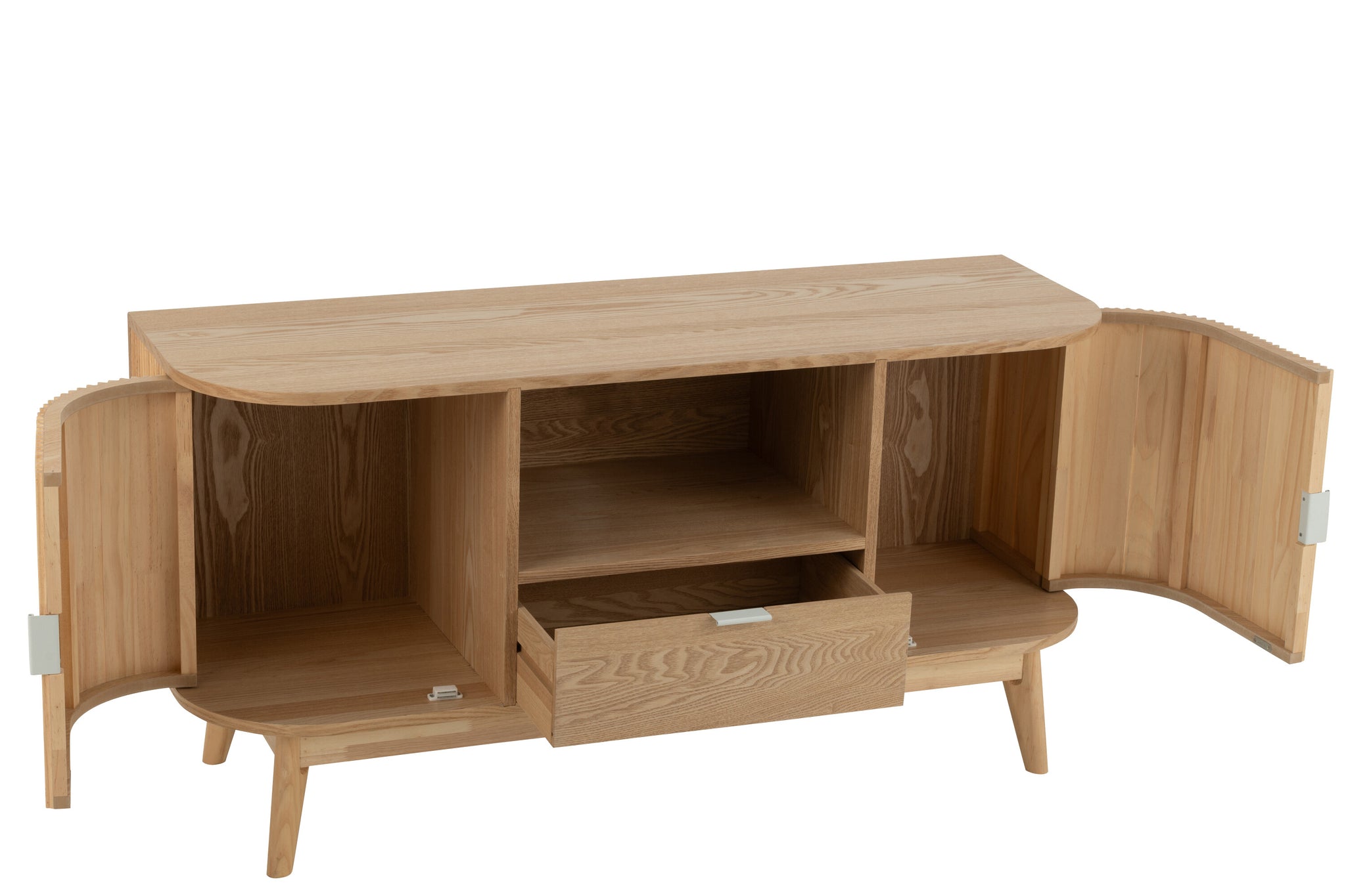 TV Meubel Hout Rond Design | Laag Dressoir Natural