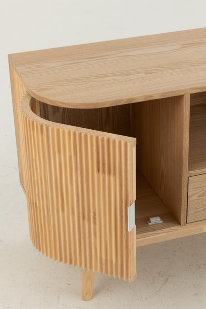 Cabinet Rounded Mdf/Pine Wood Natural Small