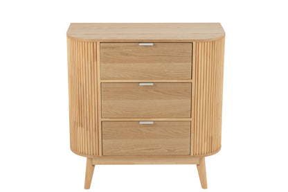 Kommode MDF Holz Rund Design Natur 80x40x80 cm