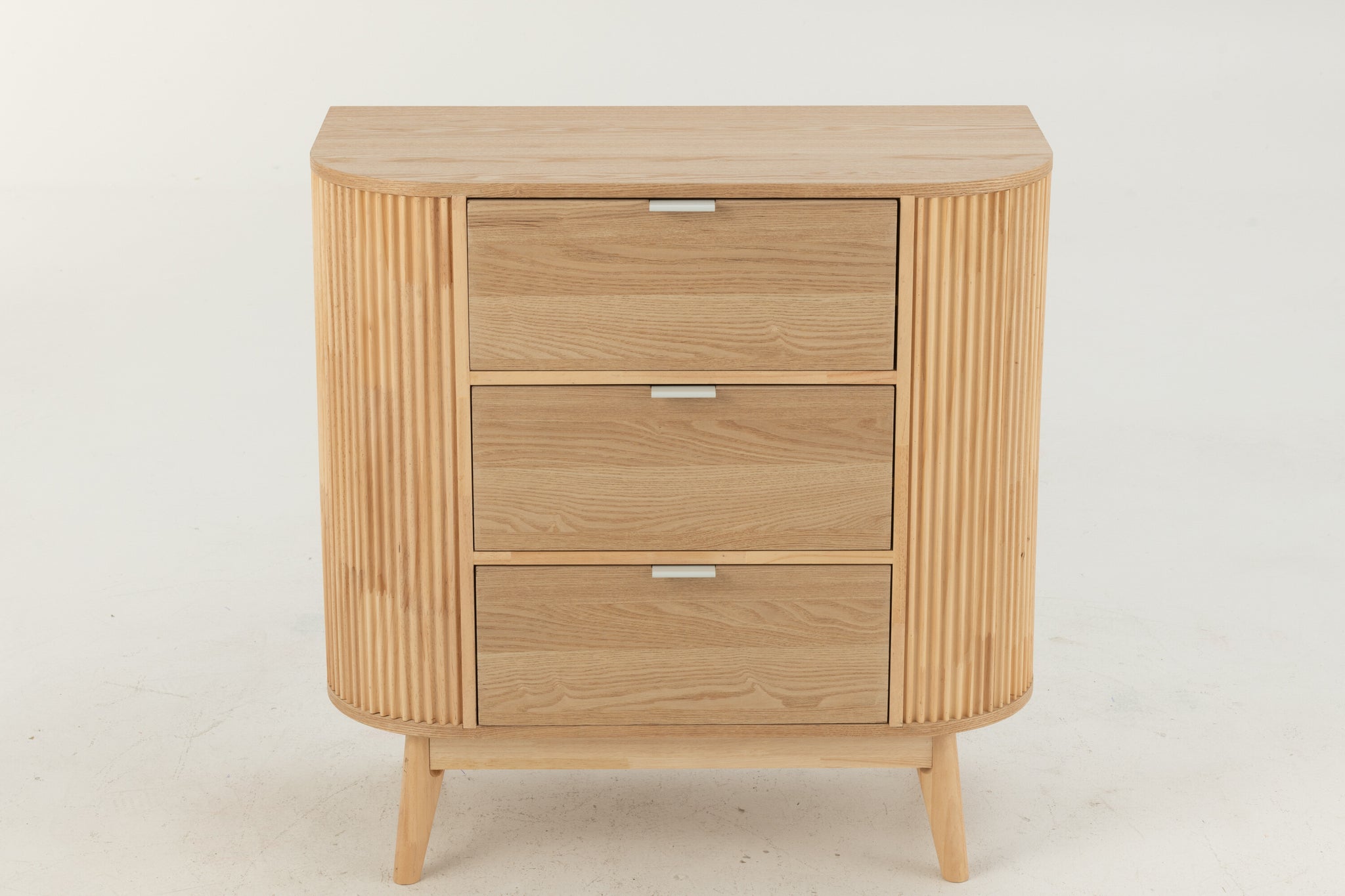 Cabinet Rounded Mdf/Pine Wood Natural Large