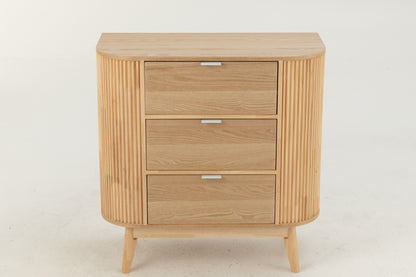 Cabinet Rounded Mdf/Pine Wood Natural Large