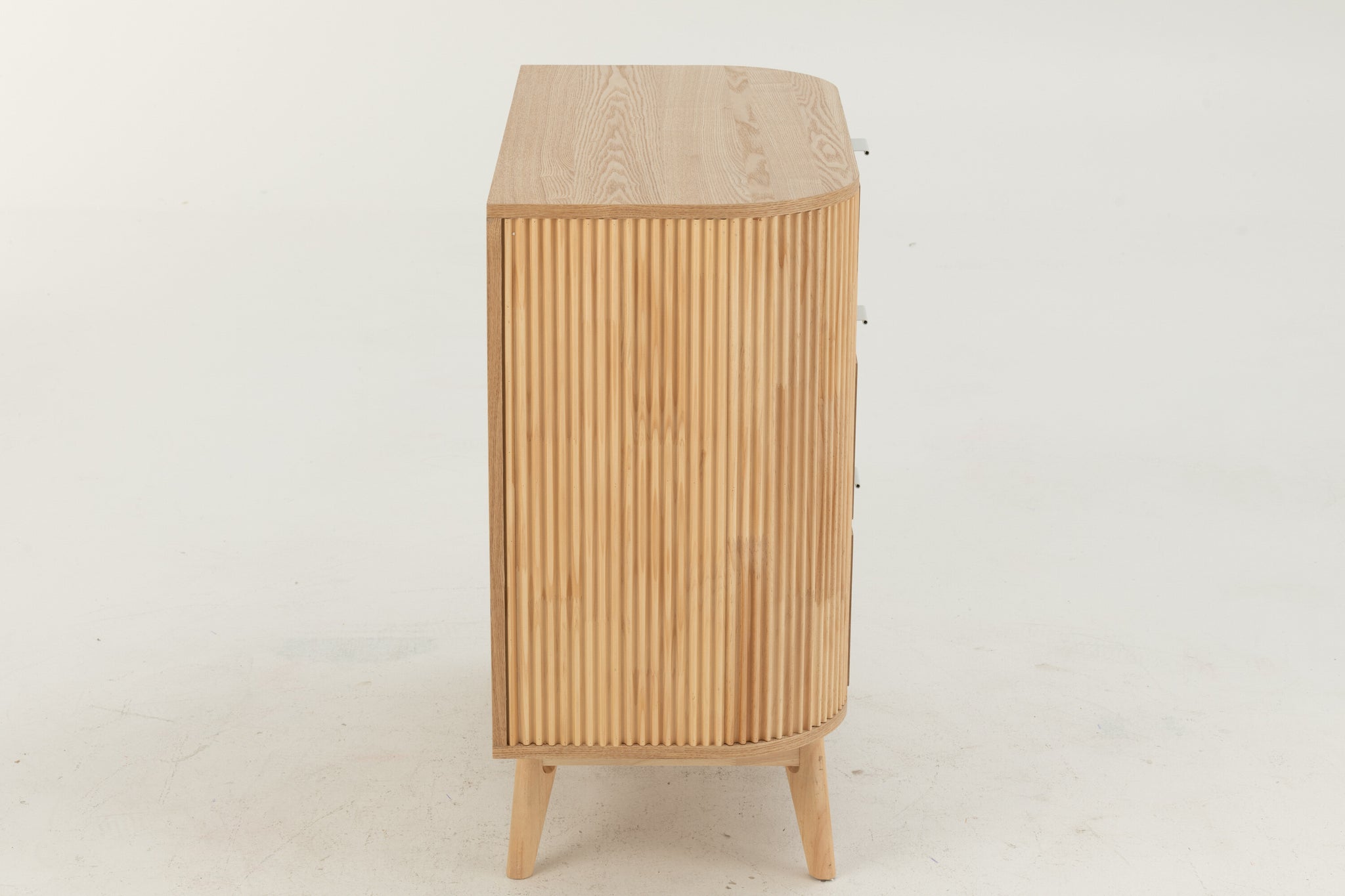 Cabinet Rounded Mdf/Pine Wood Natural Large