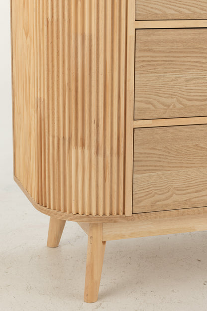 Cabinet Rounded Mdf/Pine Wood Natural Large