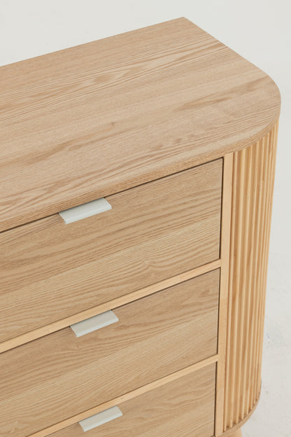 Cabinet Rounded Mdf/Pine Wood Natural Large