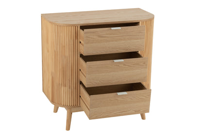 Kommode MDF Holz Rund Design Natur 80x40x80 cm