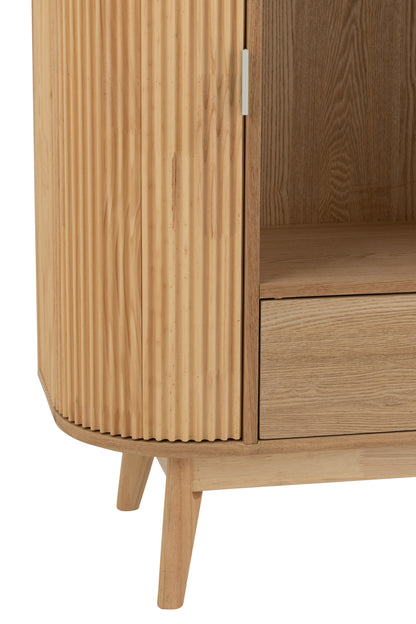 Rundes offenes Regal Holz Natur | Minimalistischer Aufbewahrungsschrank | Living and Goods