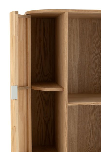 Rundes offenes Regal Holz Natur | Minimalistischer Aufbewahrungsschrank | Living and Goods