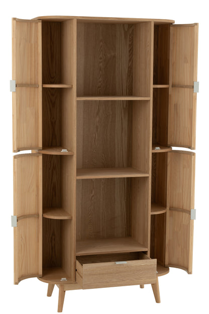 Rundes offenes Regal Holz Natur | Minimalistischer Aufbewahrungsschrank | Living and Goods