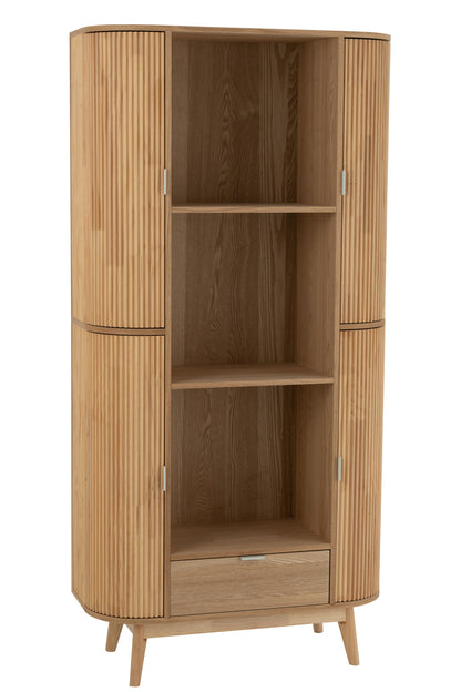 Rundes offenes Regal Holz Natur | Minimalistischer Aufbewahrungsschrank | Living and Goods