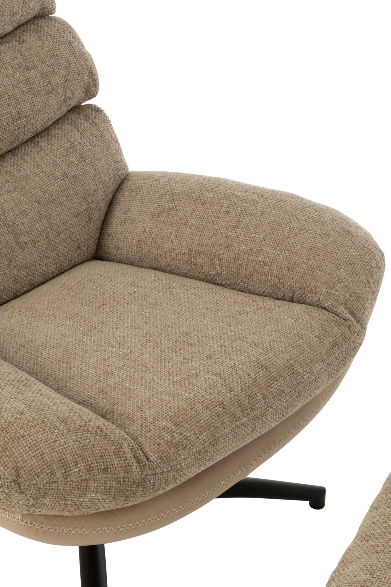 Relax Sofa + Fußhocker Metall/Sperrholz Dunkelgrau/Schwarz