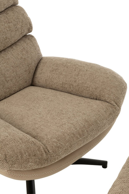 Relax Sofa + Fußhocker Metall/Sperrholz Dunkelgrau/Schwarz