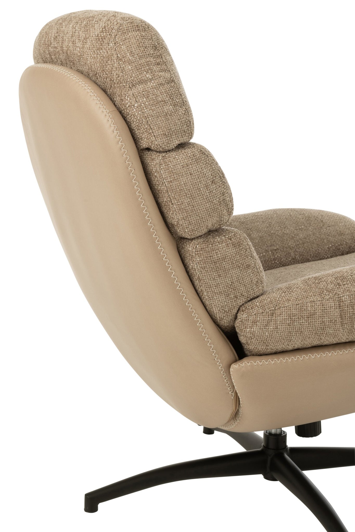 Relax Sofa + Fußhocker Metall/Sperrholz Dunkelgrau/Schwarz