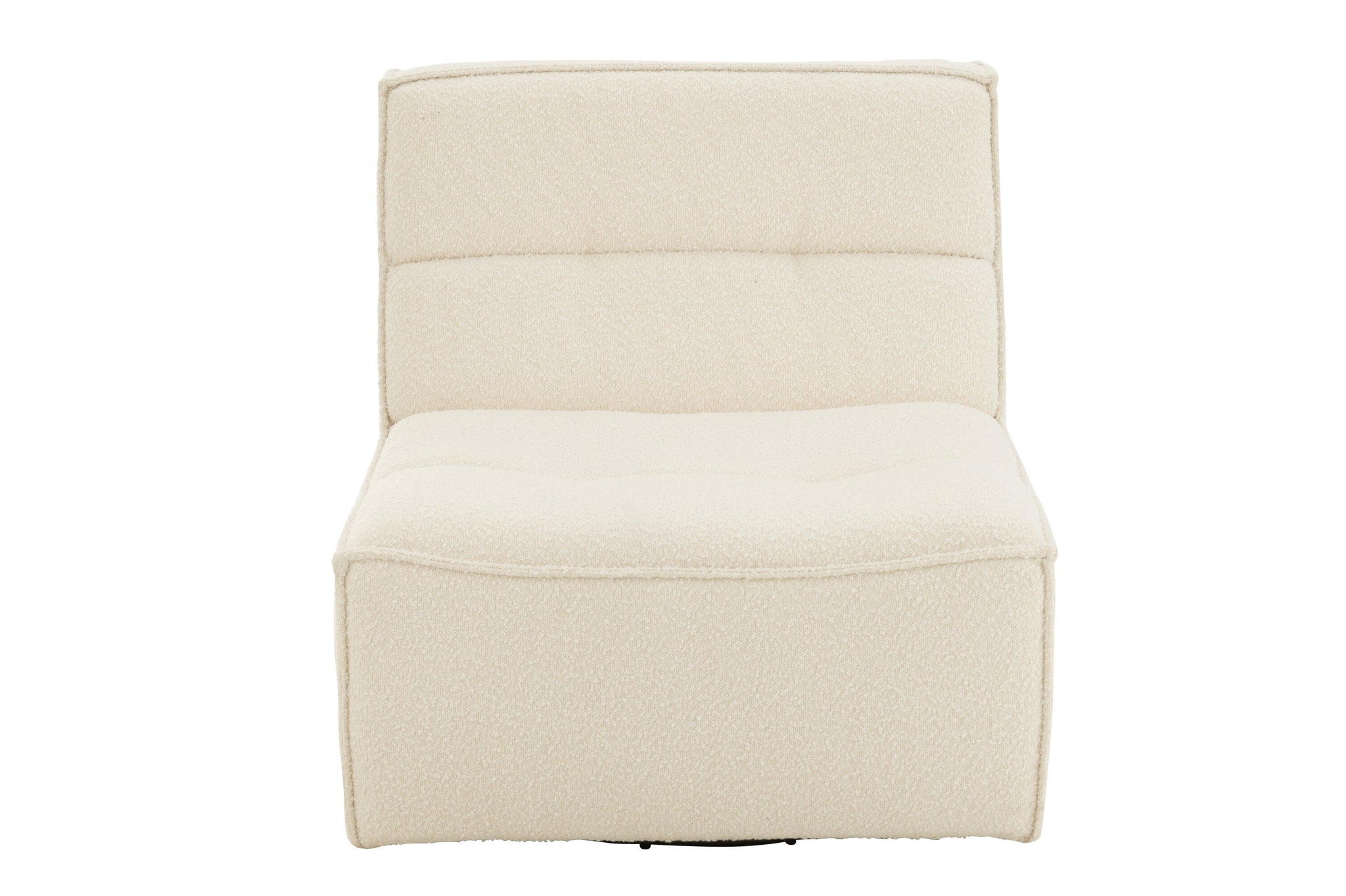 Drehstuhl, quadratisch, Pappelholz/Schaumstoff, Creme