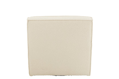 Drehstuhl, quadratisch, Pappelholz/Schaumstoff, Creme