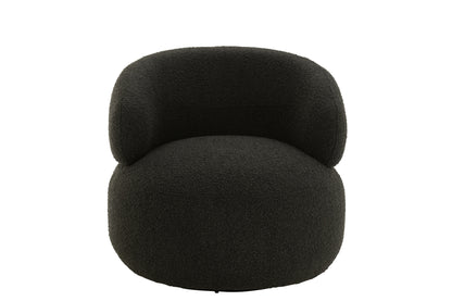 Chair Swivel Round Poplar Wood/Foam Black