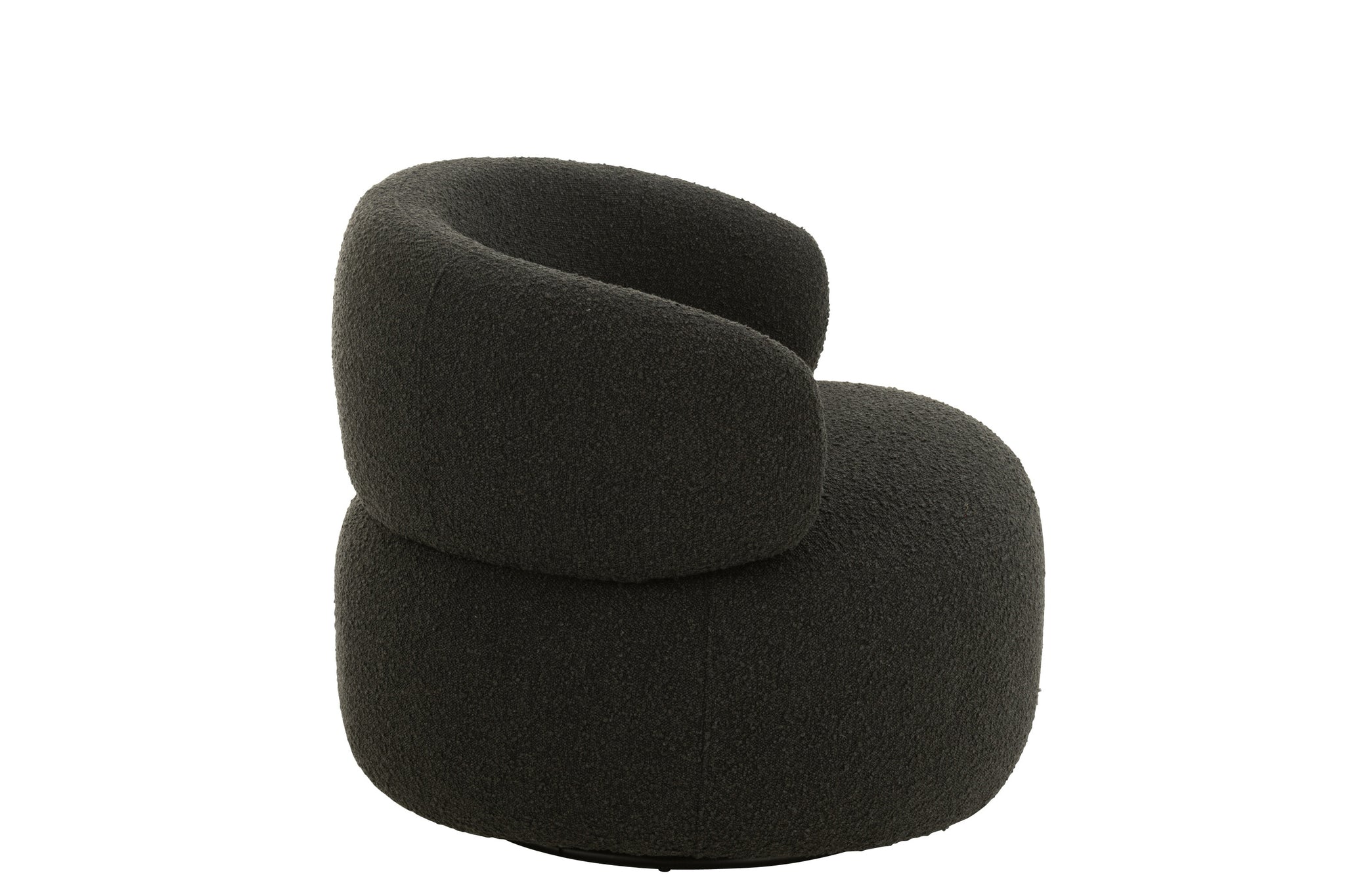 Chair Swivel Round Poplar Wood/Foam Black