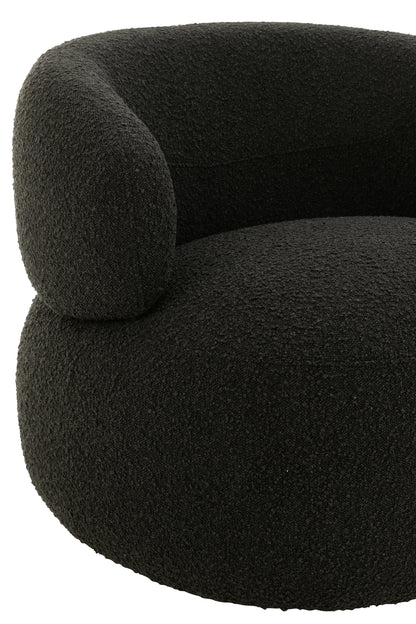 Chair Swivel Round Poplar Wood/Foam Black