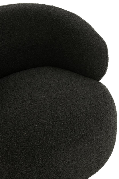 Chair Swivel Round Poplar Wood/Foam Black