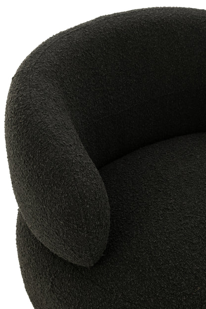 Chair Swivel Round Poplar Wood/Foam Black