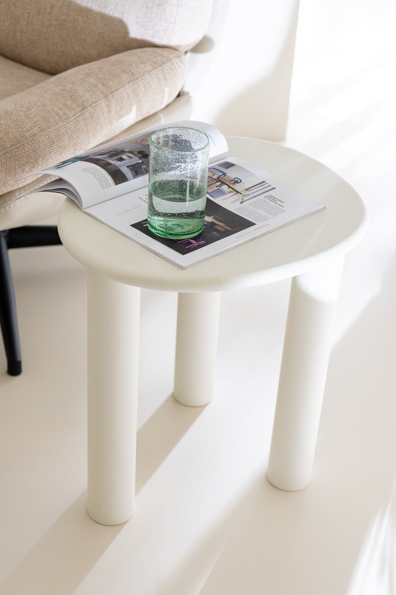 Side Table Bali Mdf/Pvc White Small