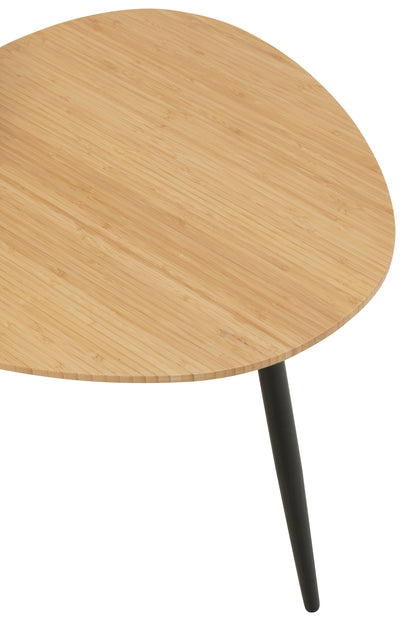 Set Of 3 Side Tables Palette Bamboo/Metal Natural/Black