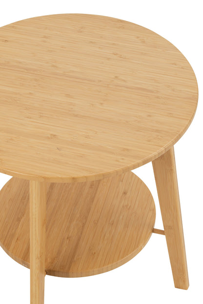 Bijzettafel Rond – bamboe, naturel, 50x50x50 cm