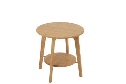 Bijzettafel Rond – bamboe, naturel, 50x50x50 cm