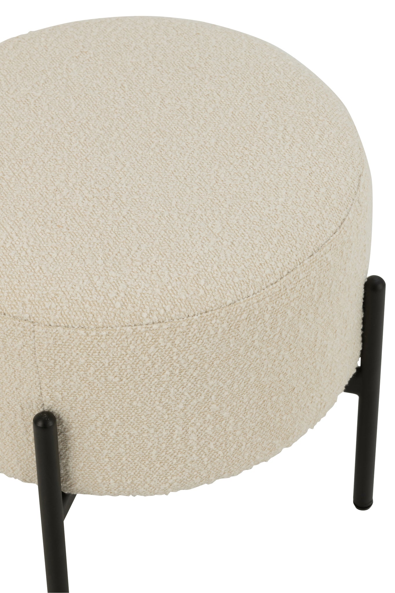 Stool Boucle Plywood/Polyester White/Black