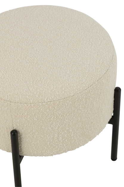 Stool Boucle Plywood/Polyester White/Black