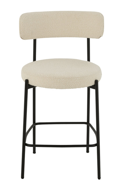 Bar Chair Boucle Plywood/Polyester White/Black