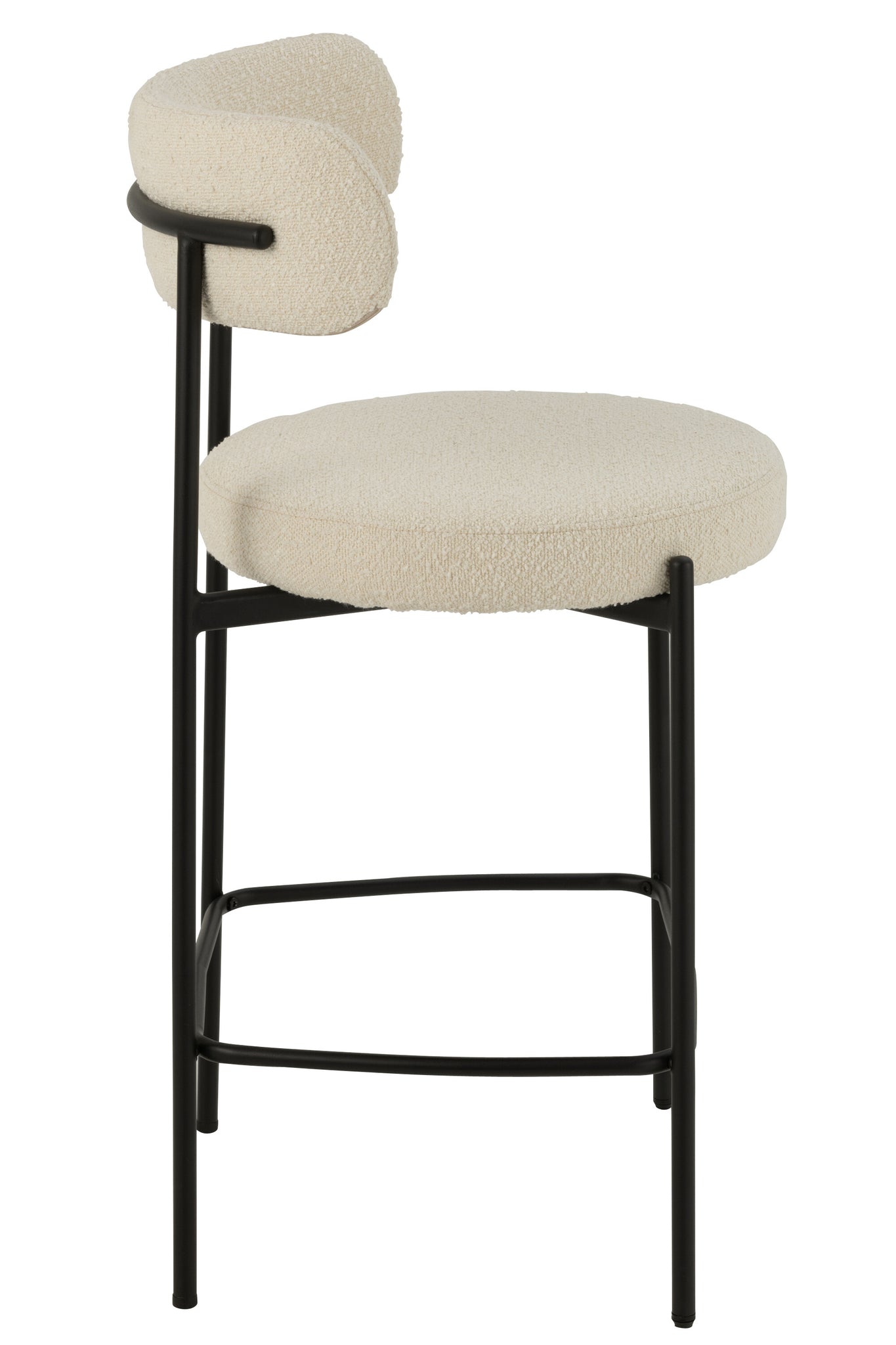 Bar Chair Boucle Plywood/Polyester White/Black