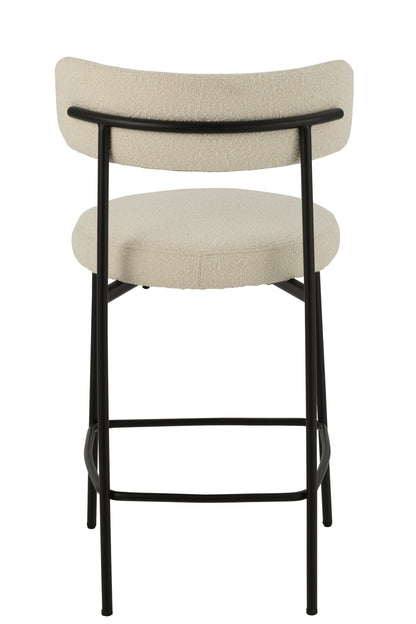 Bar Chair Boucle Plywood/Polyester White/Black