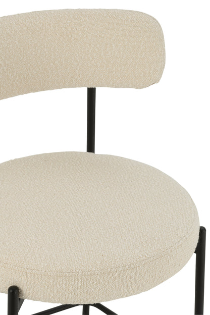 Bar Chair Boucle Plywood/Polyester White/Black