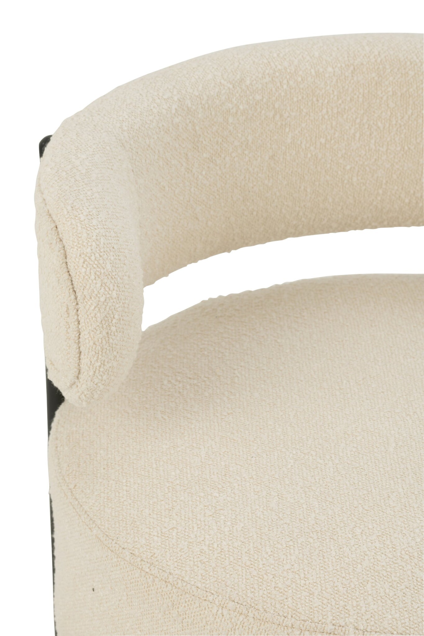 Lounge Sessel Bouclé Sperrholz/Polyester Weiß/Schwarz