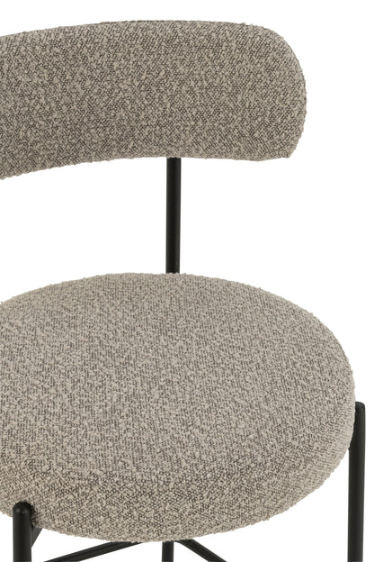 Bar Chair Boucle Plywood/Polyester Grey/Black