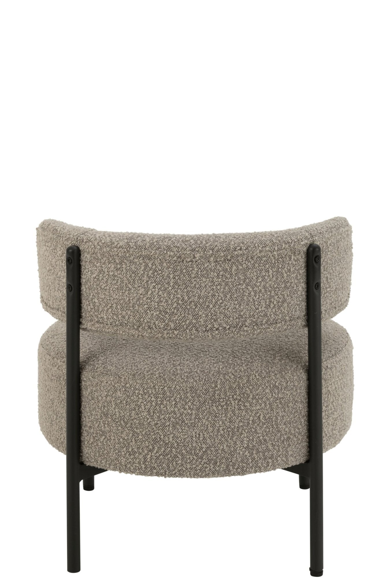 Loungesessel Bouclé Sperrholz/Polyester Grau/Schwarz