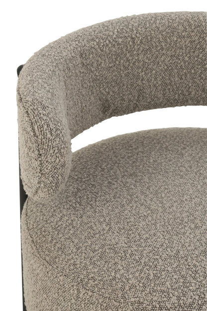 Loungesessel Bouclé Sperrholz/Polyester Grau/Schwarz